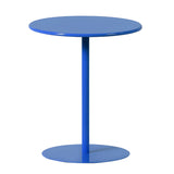 Minimalist Black Finish Round Metal Pedestal Side Table Image - 22