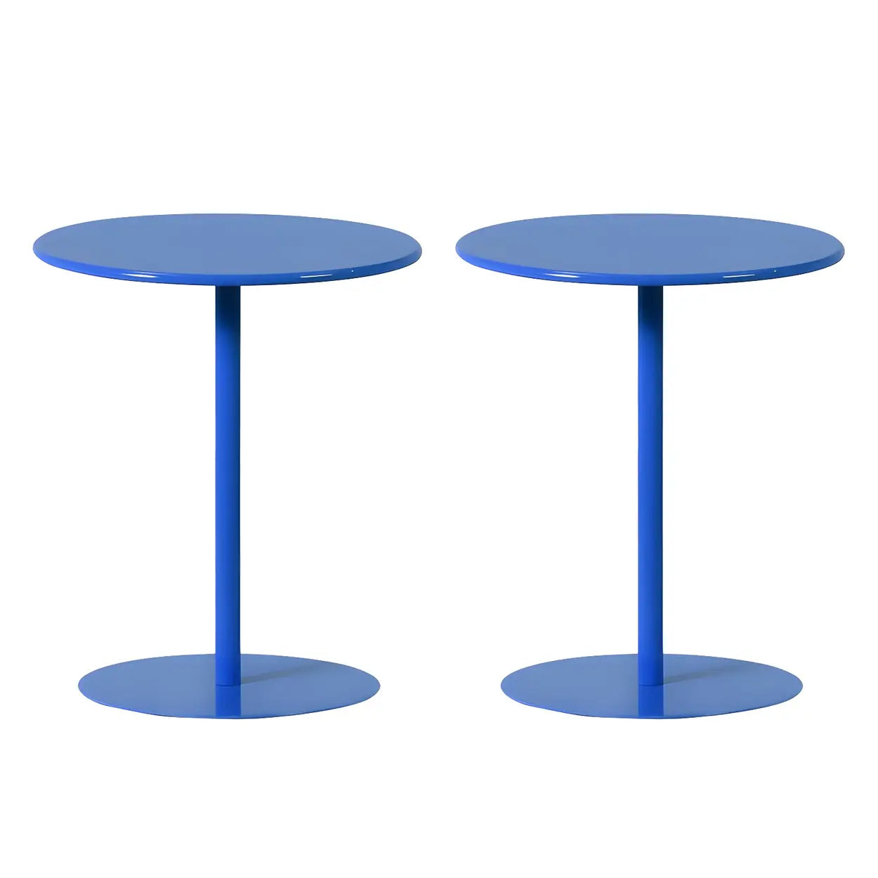 Minimalist Black Finish Round Metal Pedestal Side Table Image - 24