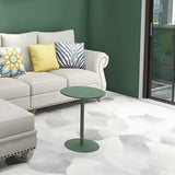 Minimalist Black Finish Round Metal Pedestal Side Table Image - 26