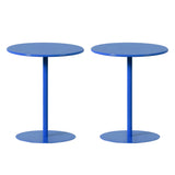 Minimalist Black Finish Round Metal Pedestal Side Table Image - 27
