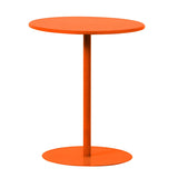 Minimalist Black Finish Round Metal Pedestal Side Table Image - 3