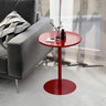 Minimalist Black Finish Round Metal Pedestal Side Table Image - 4