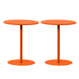 Minimalist Black Finish Round Metal Pedestal Side Table Image - 4