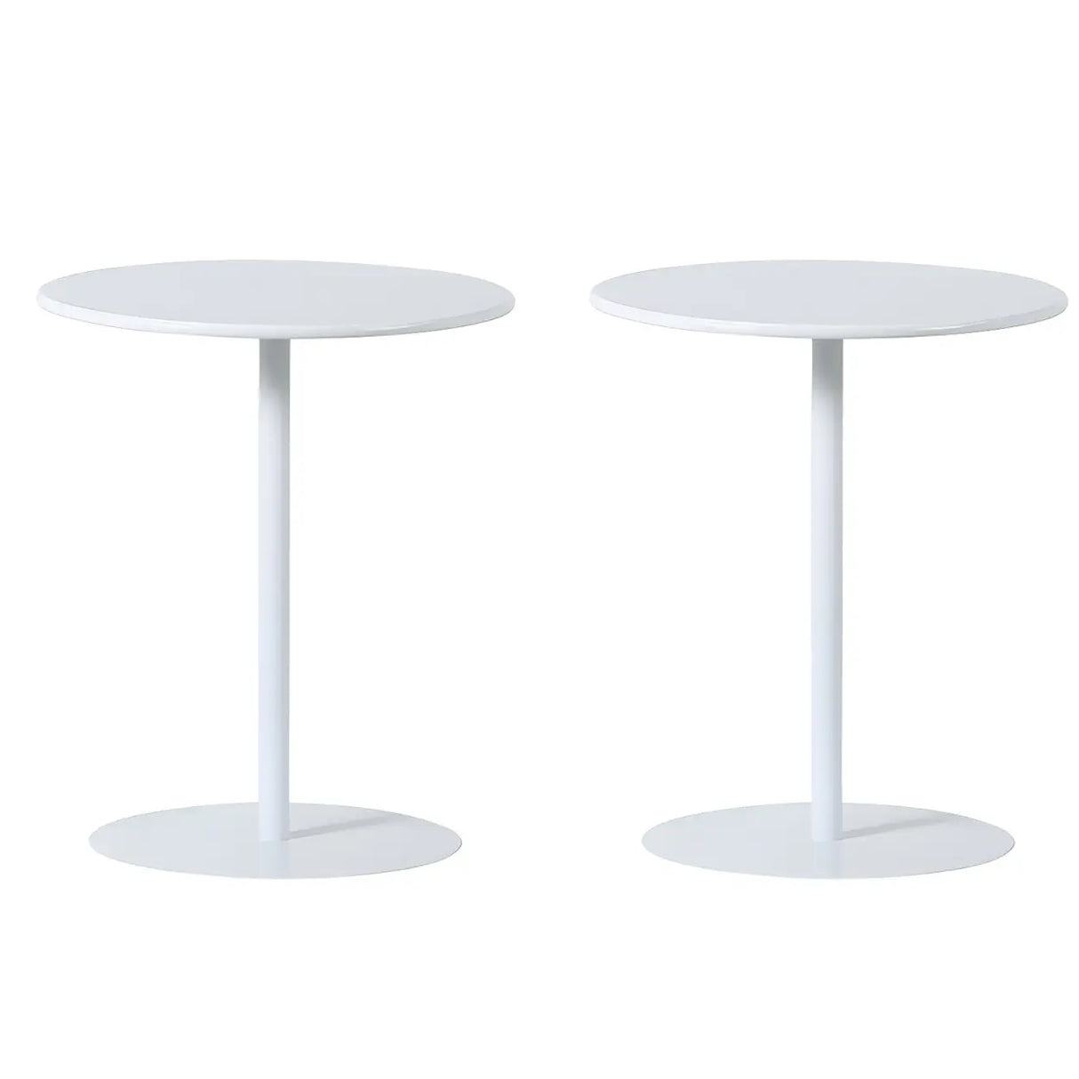 Minimalist Black Finish Round Metal Pedestal Side Table Image - 6