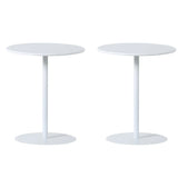Minimalist Black Finish Round Metal Pedestal Side Table Image - 6