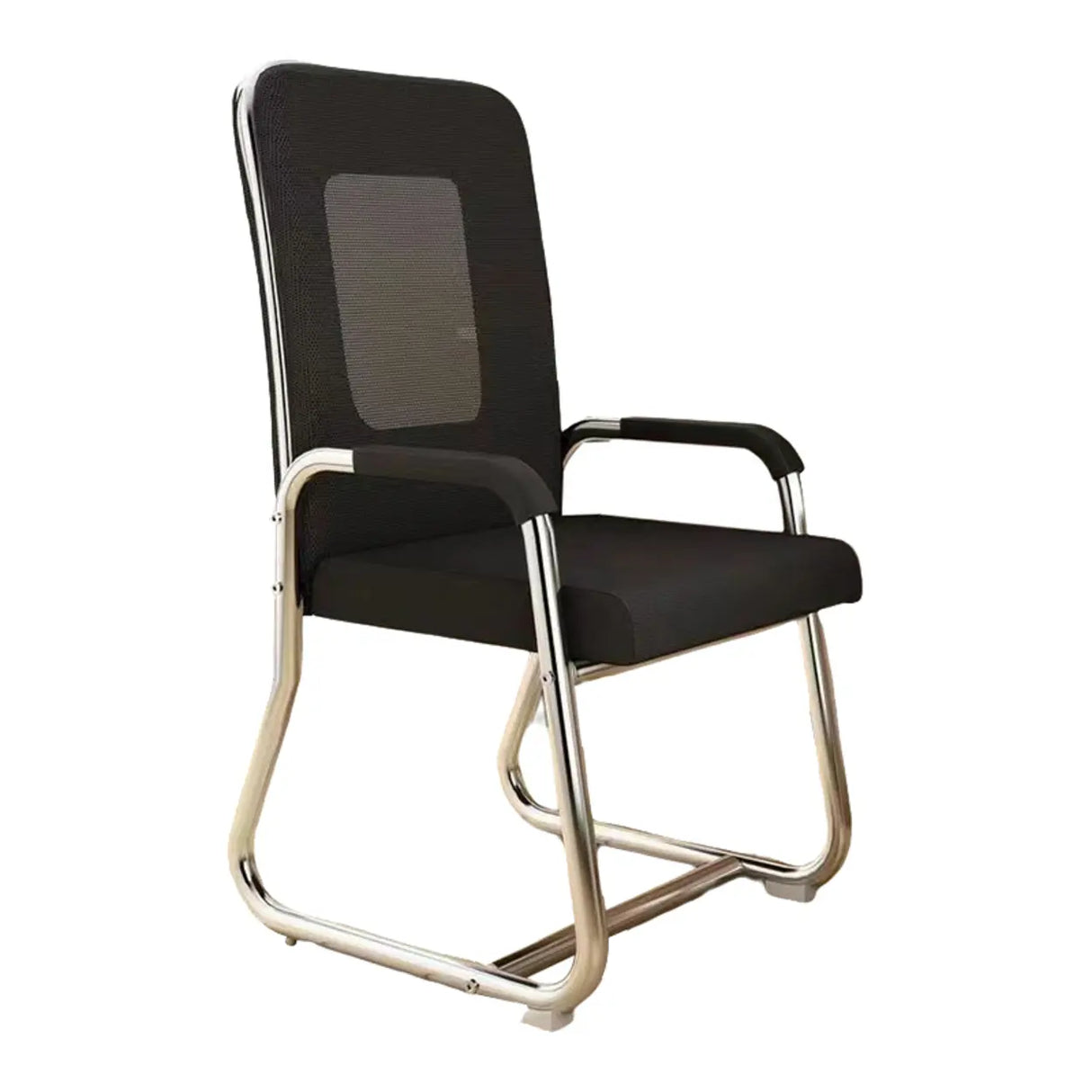 Minimalist Black Fixed Arms Ergonomic Medium Office Chair Image - 10