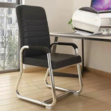 Minimalist Black Fixed Arms Ergonomic Medium Office Chair Image - 12