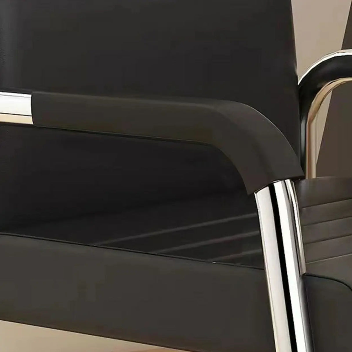 Minimalist Black Fixed Arms Ergonomic Medium Office Chair Image - 13