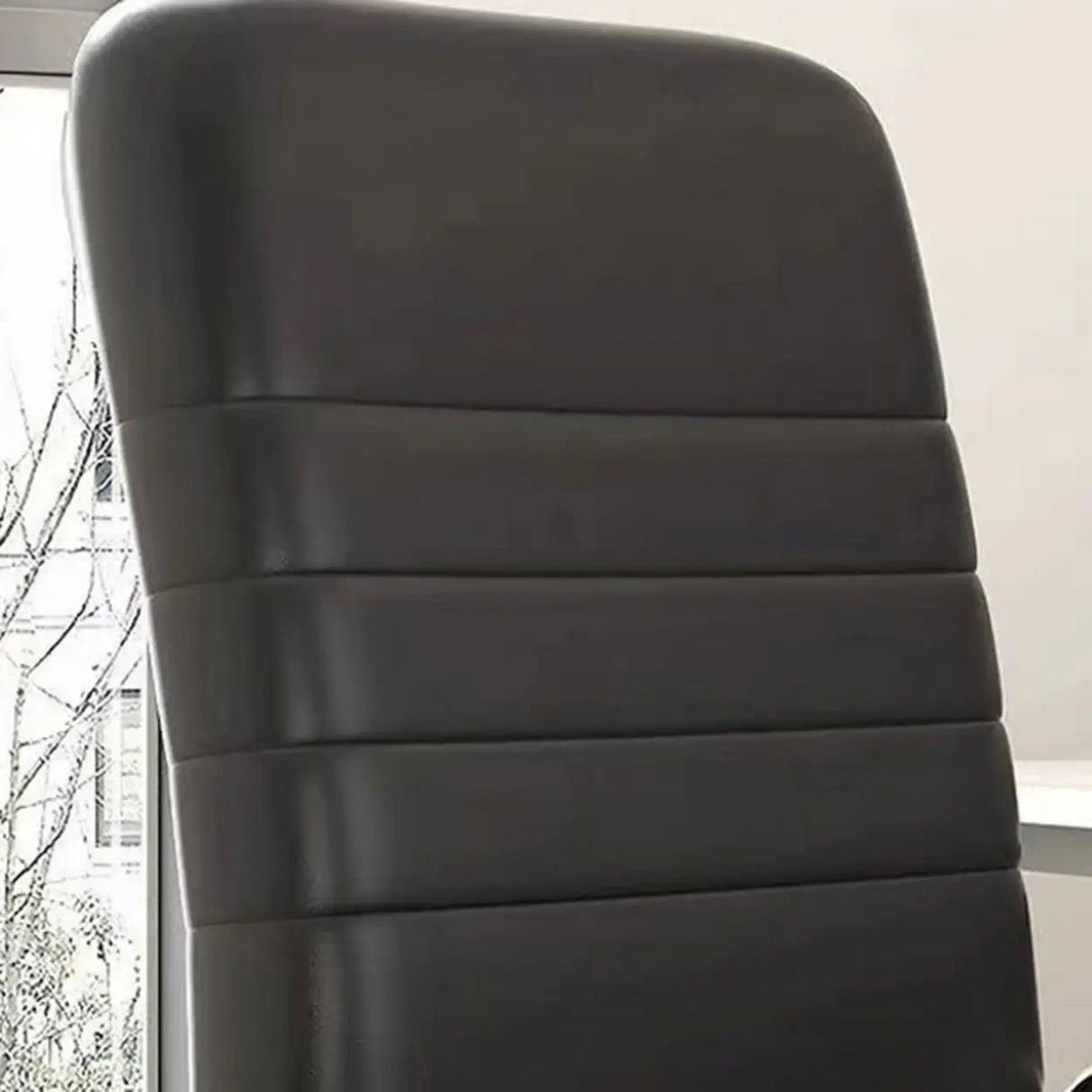 Minimalist Black Fixed Arms Ergonomic Medium Office Chair Image - 15