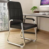 Minimalist Black Fixed Arms Ergonomic Medium Office Chair Image - 16