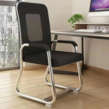 Minimalist Black Fixed Arms Ergonomic Medium Office Chair Image - 6