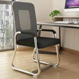 Minimalist Black Fixed Arms Ergonomic Medium Office Chair Image - 7