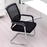 Minimalist Black Fixed Arms Ergonomic Mesh Office Chair Image - 1