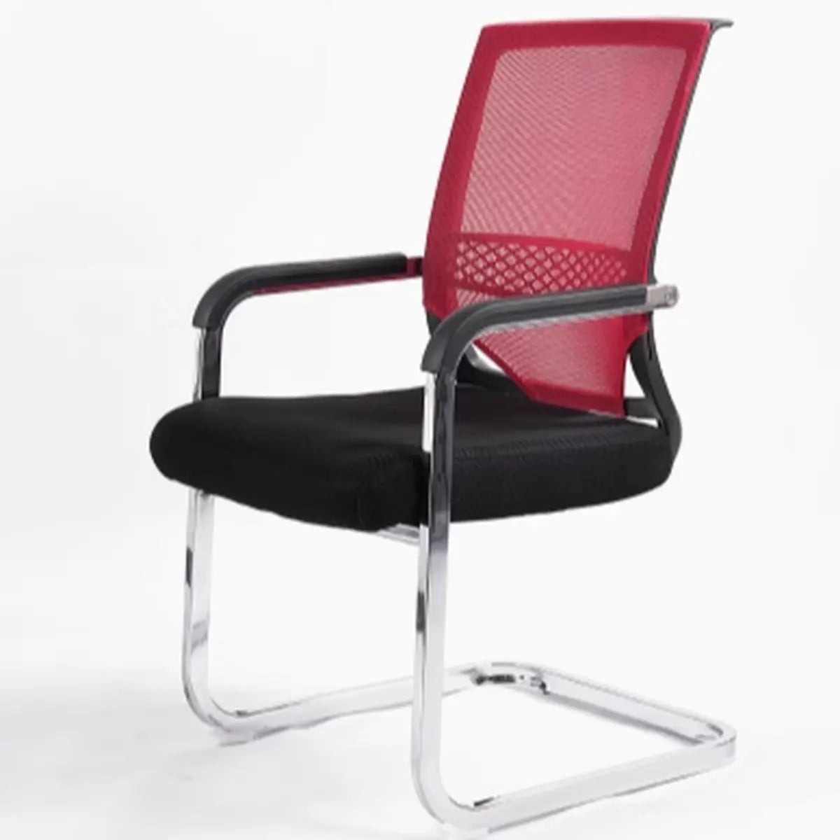 Minimalist Black Fixed Arms Ergonomic Mesh Office Chair Image - 3