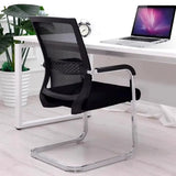 Minimalist Black Fixed Arms Ergonomic Mesh Office Chair Image - 6