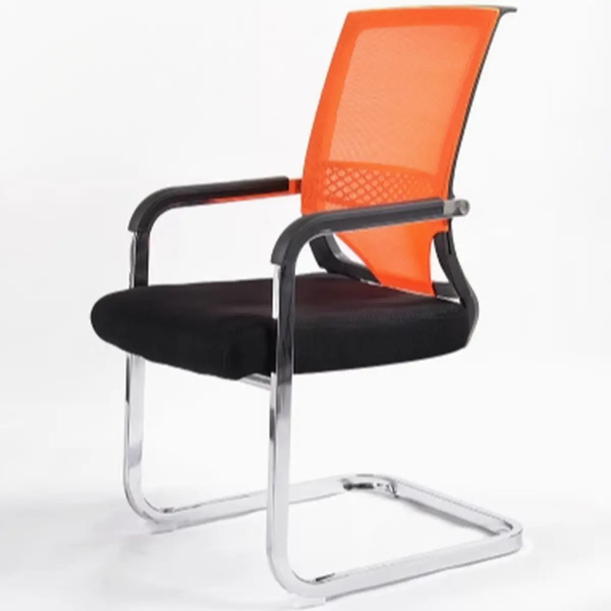 Minimalist Black Fixed Arms Ergonomic Mesh Office Chair Image - 7