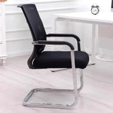 Minimalist Black Fixed Arms Ergonomic Mesh Office Chair Image - 8