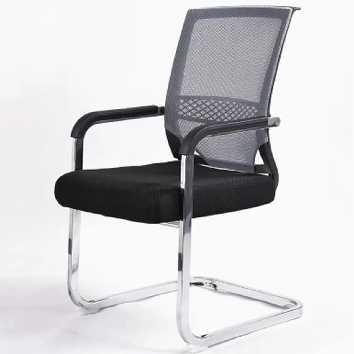 Minimalist Black Fixed Arms Ergonomic Mesh Office Chair Image - 9