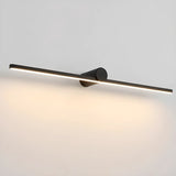 Minimalist Black Linear LED Vanity Wall Light Image - 10
