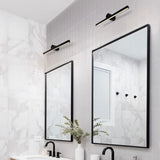 Minimalist Black Linear LED Vanity Wall Light Image - 6