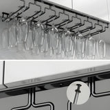 Minimalist Black Metal Hanging Wine Glass Rack Various Sizes Image - 15