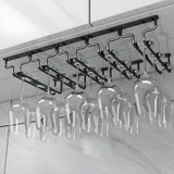 Minimalist Black Metal Hanging Wine Glass Rack Various Sizes Image - 20