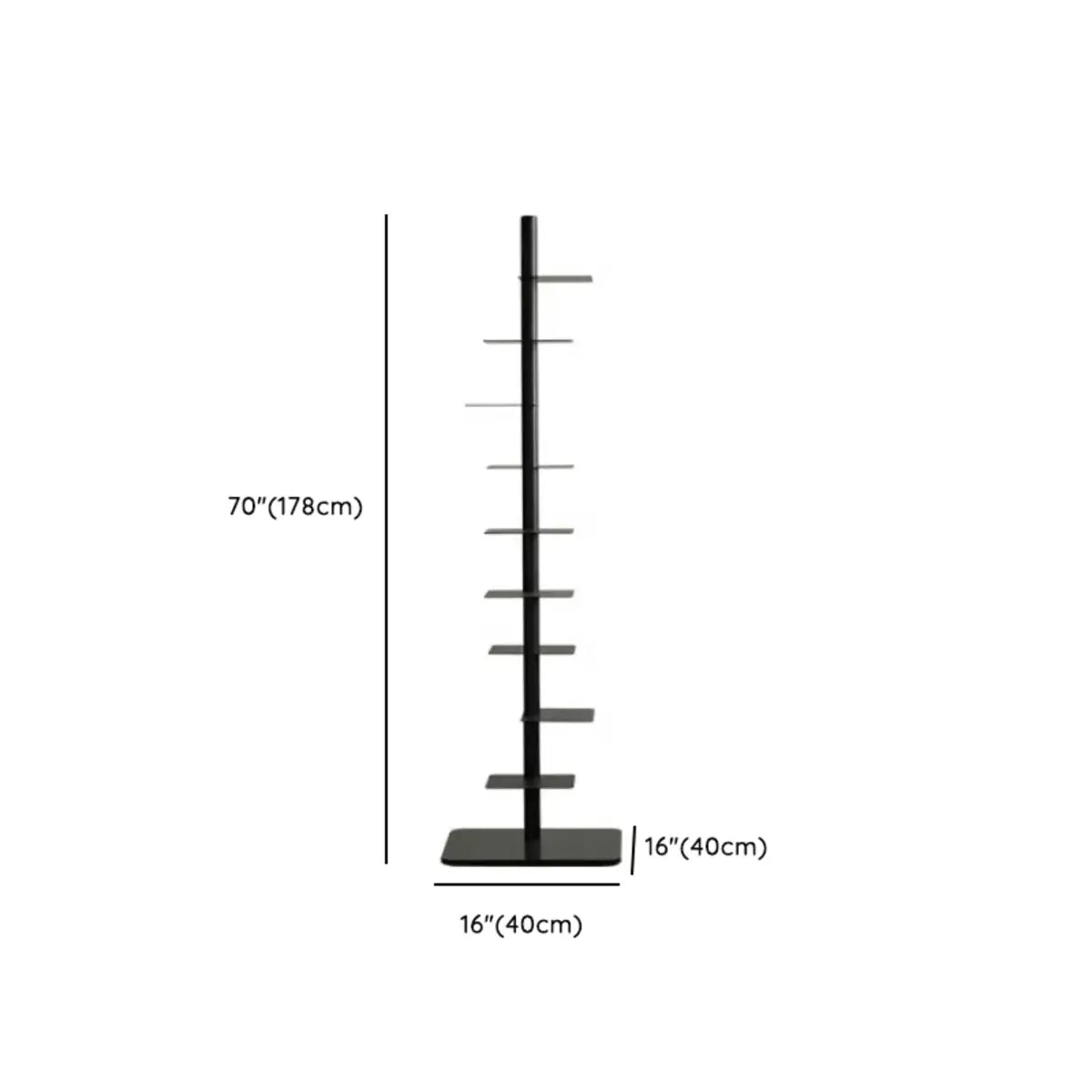 Minimalist Black Metal Tall Spine Display Bookshelf 