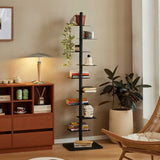 Minimalist Black Metal Tall Spine Display Bookshelf Image - 3