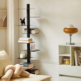 Minimalist Black Metal Tall Spine Display Bookshelf Image - 4