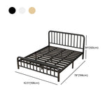 Minimalist Black Queen Metal Slat Bed with Headboard #size