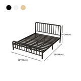 Minimalist Black Queen Metal Slat Bed with Headboard Image - 16