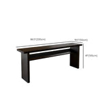 Minimalist Black Rectangular Wood Bar Table with Shelf Image - 14