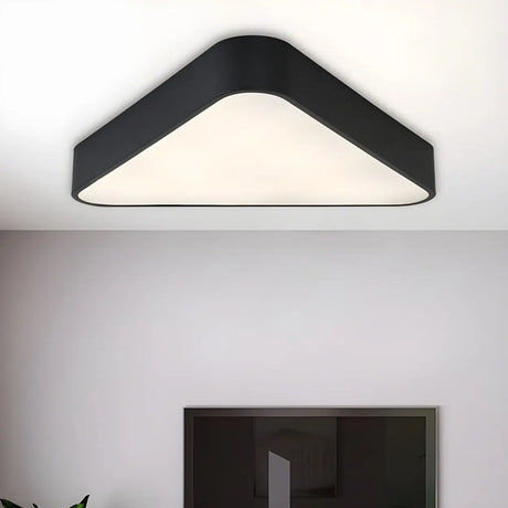 Minimalist Black Triangle LED Flush Mount Ceiling Light Image - 1