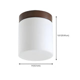 Minimalist Brown Cube Wood Flush Mount Ceiling Light Image - 11