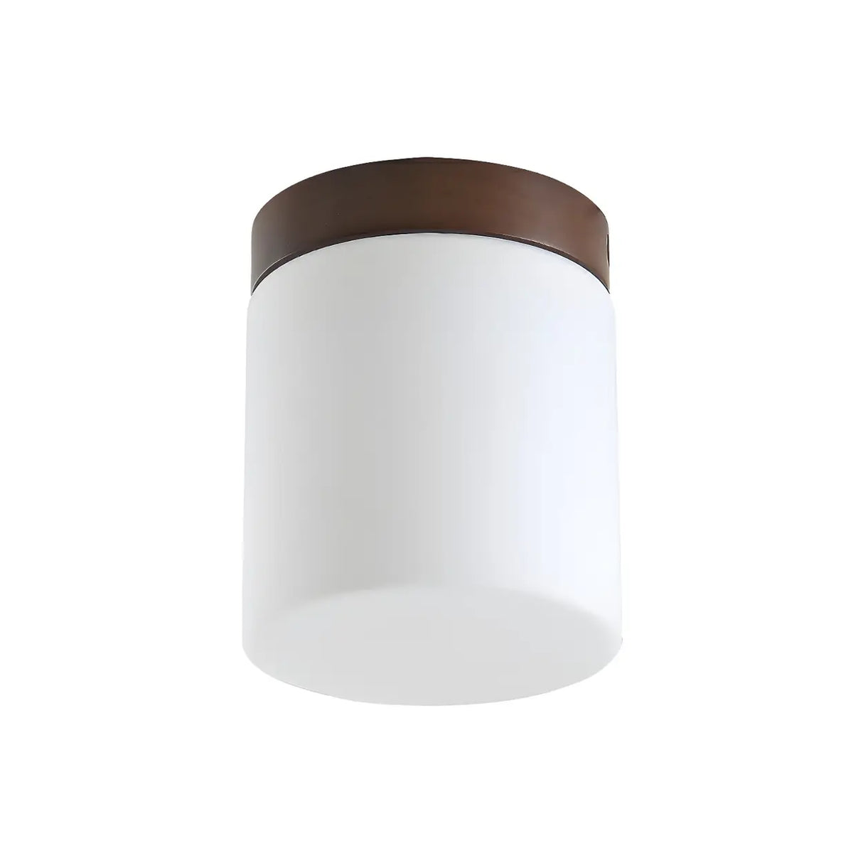 Minimalist Brown Cube Wood Flush Mount Ceiling Light Image - 5