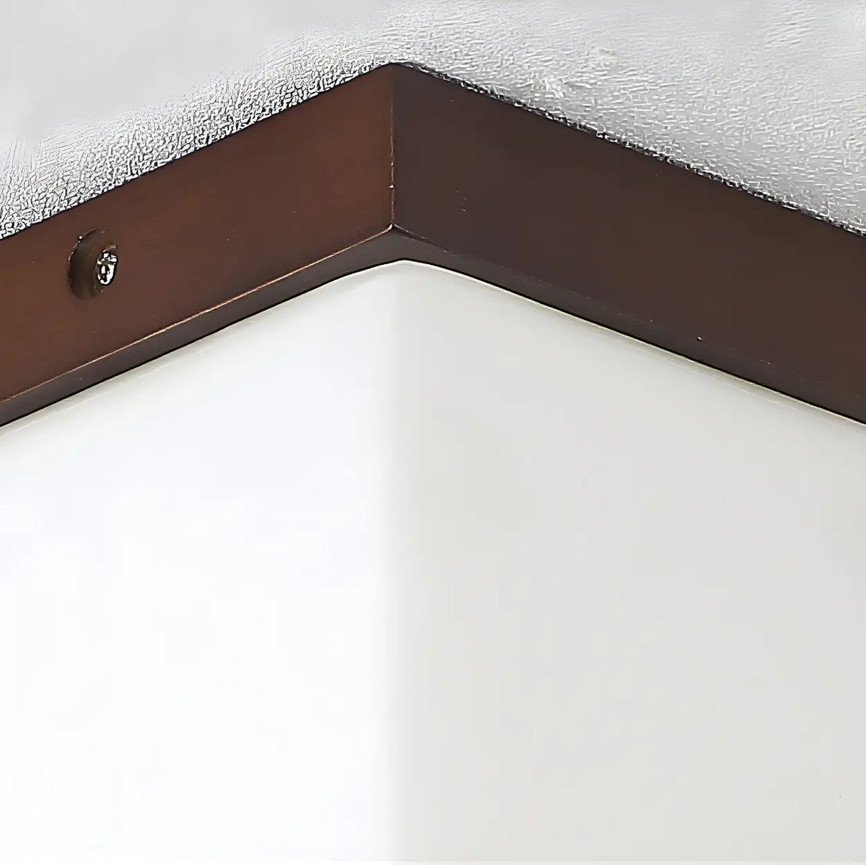 Minimalist Brown Cube Wood Flush Mount Ceiling Light Image - 8