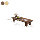 Minimalist Brown Wood Rectangular Four-Leg Coffee Table Image - 17