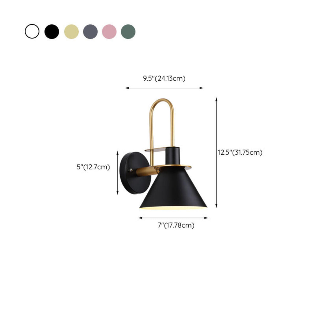 Minimalist Casual Cone Metal LED Wall Sconce Light 