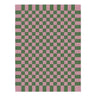 Minimalist Checkered Polyester Non-Slip Brown Area Rug Image - 2