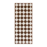 Minimalist Checkered Polyester Non-Slip Brown Area Rug Image - 3