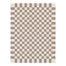 Minimalist Checkered Polyester Non-Slip Brown Area Rug Image - 5