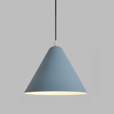 Minimalist Colorful Cone Aluminum Pendant Light Image - 11