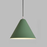 Minimalist Colorful Cone Aluminum Pendant Light Image - 12