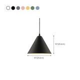 Minimalist Colorful Cone Aluminum Pendant Light #size