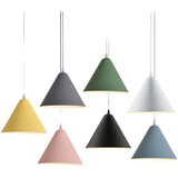 Minimalist Colorful Cone Aluminum Pendant Light Image - 5