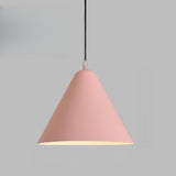 Minimalist Colorful Cone Aluminum Pendant Light Image - 9