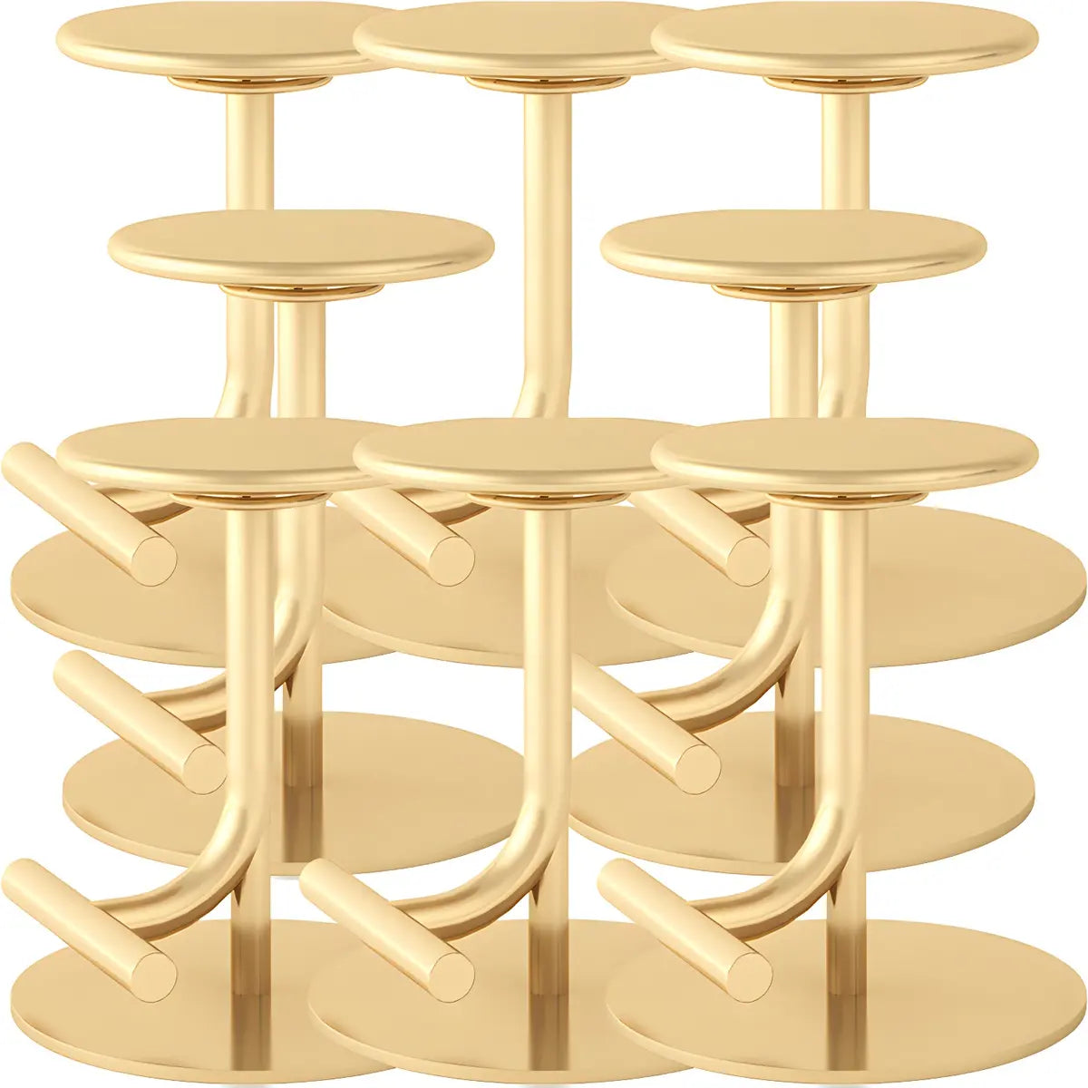Minimalist Colorful Round Metal Adjustable Bar Stool Image - 10