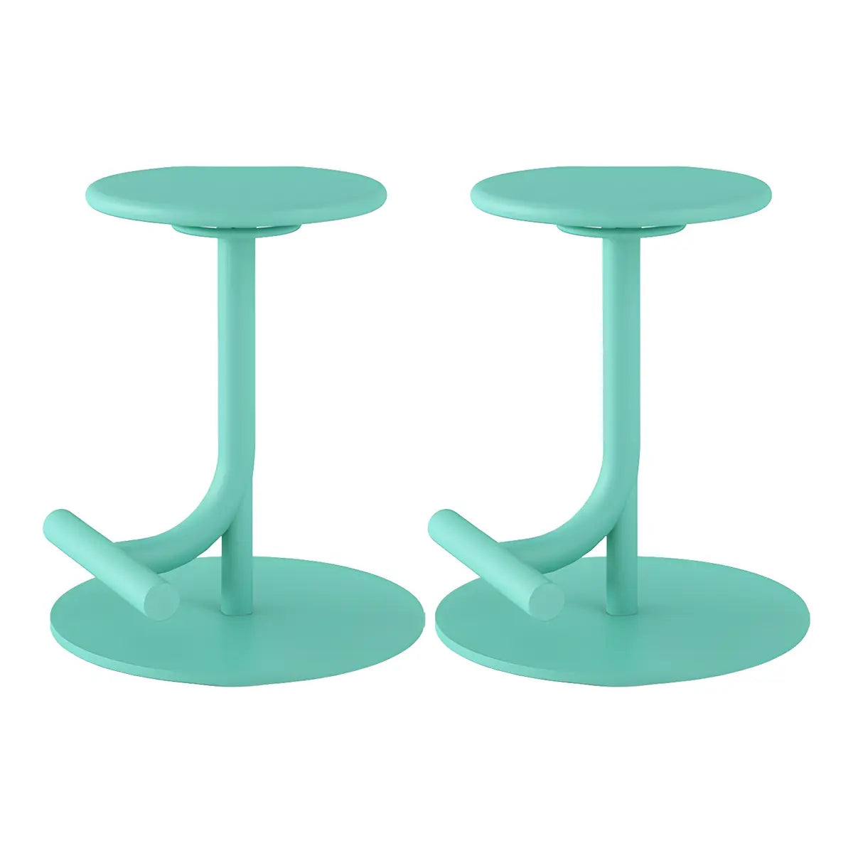 Minimalist Colorful Round Metal Adjustable Bar Stool Image - 14