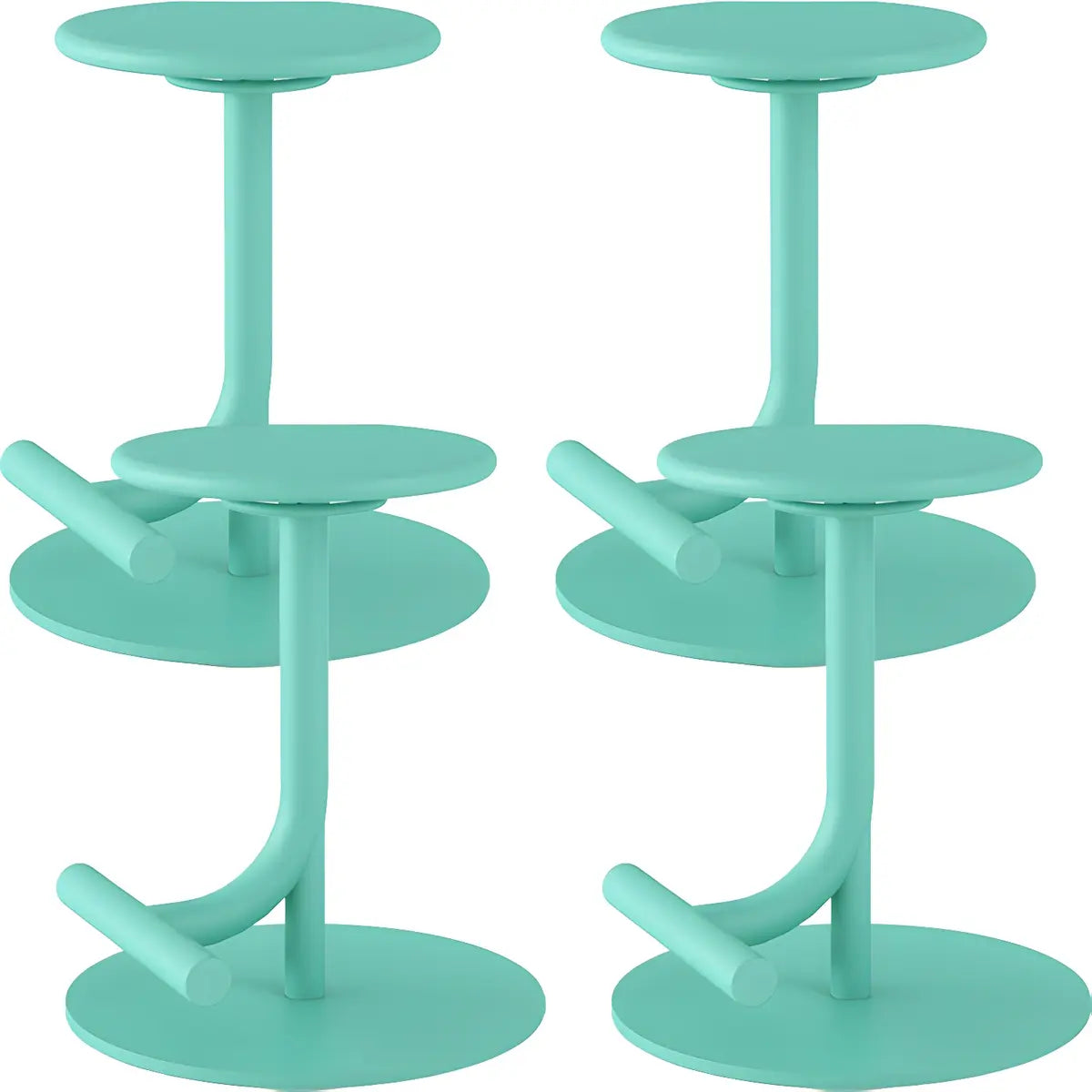 Minimalist Colorful Round Metal Adjustable Bar Stool Image - 16