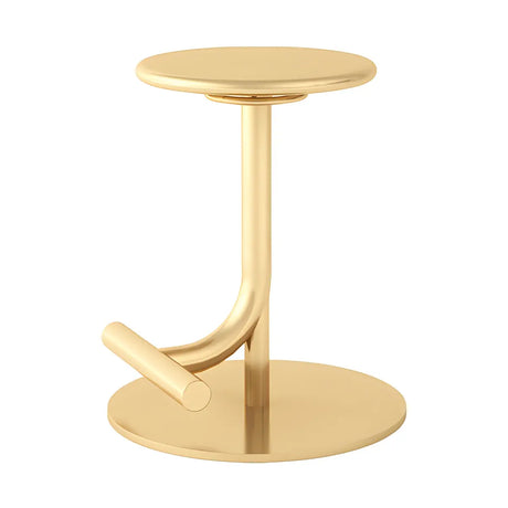 Minimalist Colorful Round Metal Adjustable Bar Stool Image - 2